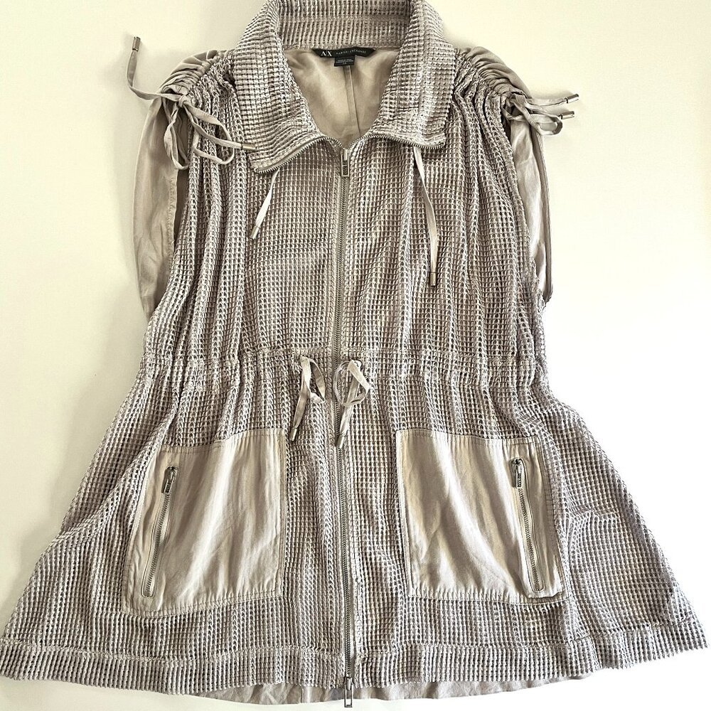 Armani Exchange Womens S/P See Through Mesh Active Cargo Vest Adjustable Straps